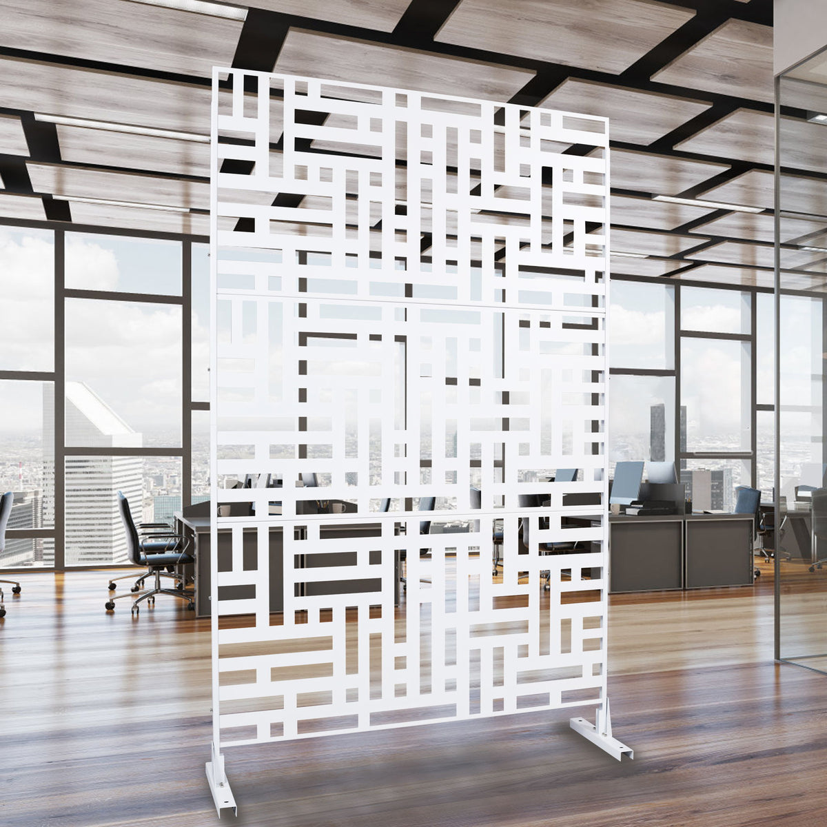 Decorative Freestanding Metal Privacy Screen For Indoor & Outdoor Use