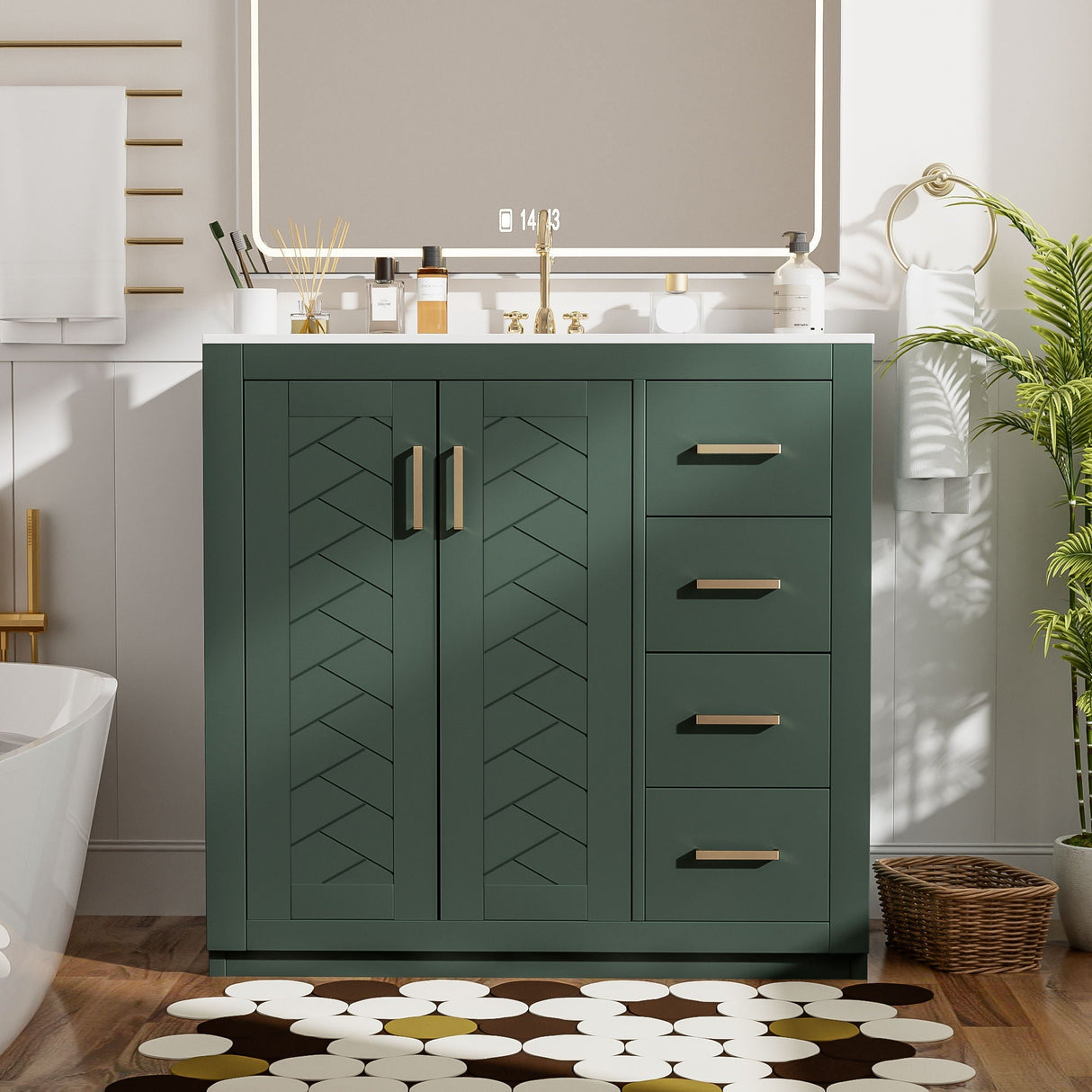 Bathroom Vanity With Sink Combo, Storage Cabinet