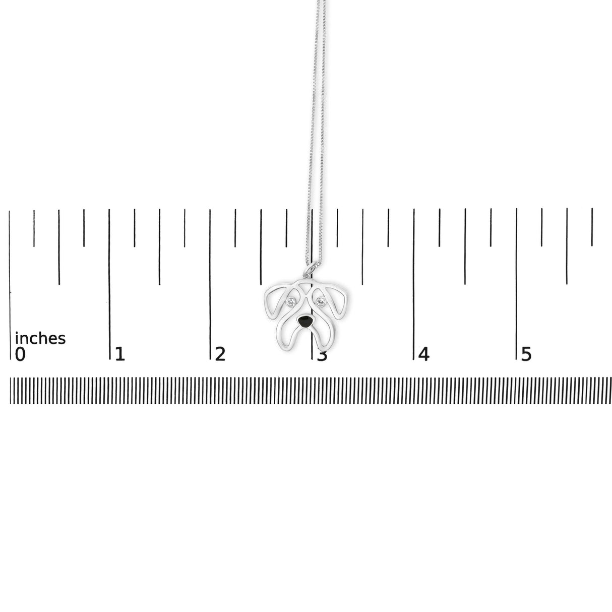 .925 Sterling Silver Diamond Accent Pug Dog Pendant Necklace (I-J Color, I2-I3 Clarity) - 18" Inches