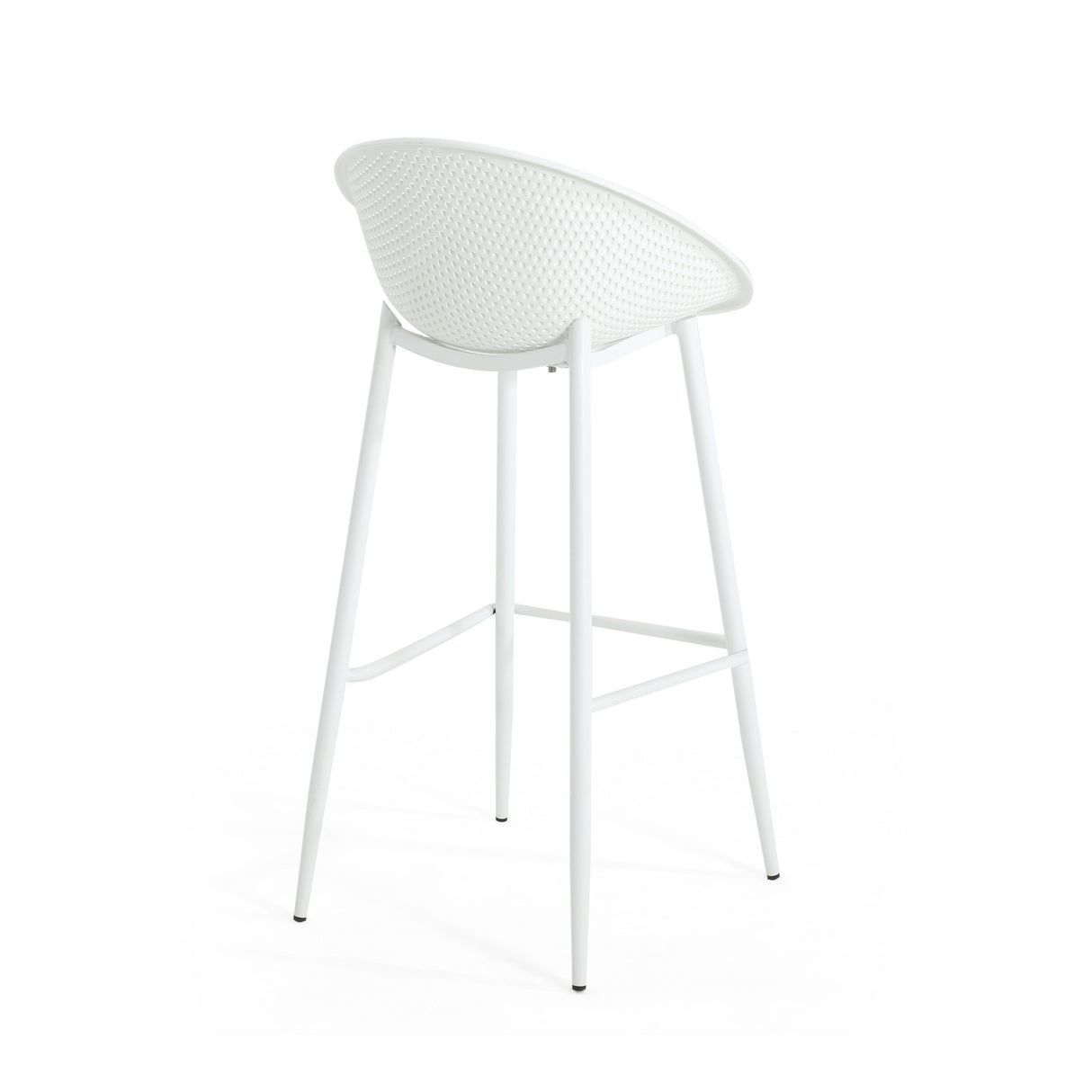Modern Gable Outdoor Barstool Set of 2 in White