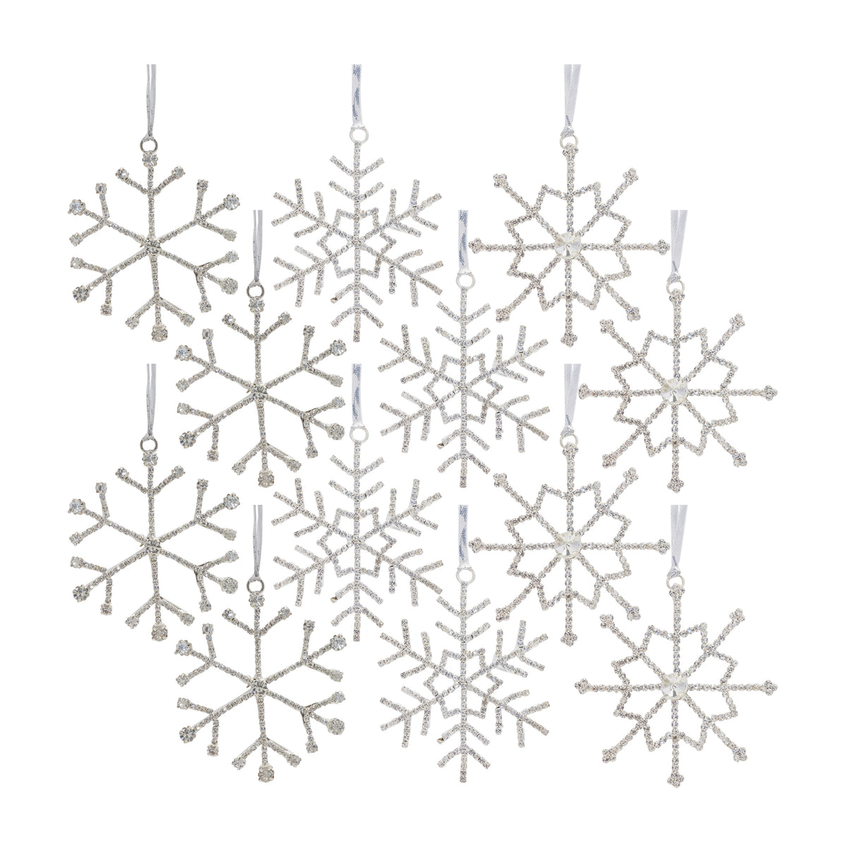Jeweled-Metal-Snowflake-with-Ribbon-Hanger-(Set-of-12)-Christmas-Ornaments