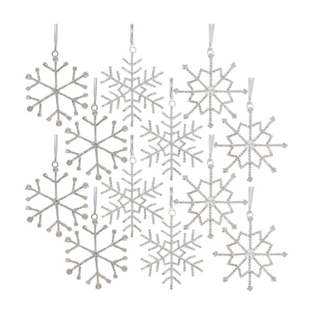 Jeweled-Metal-Snowflake-with-Ribbon-Hanger-(Set-of-12)-Christmas-Ornaments