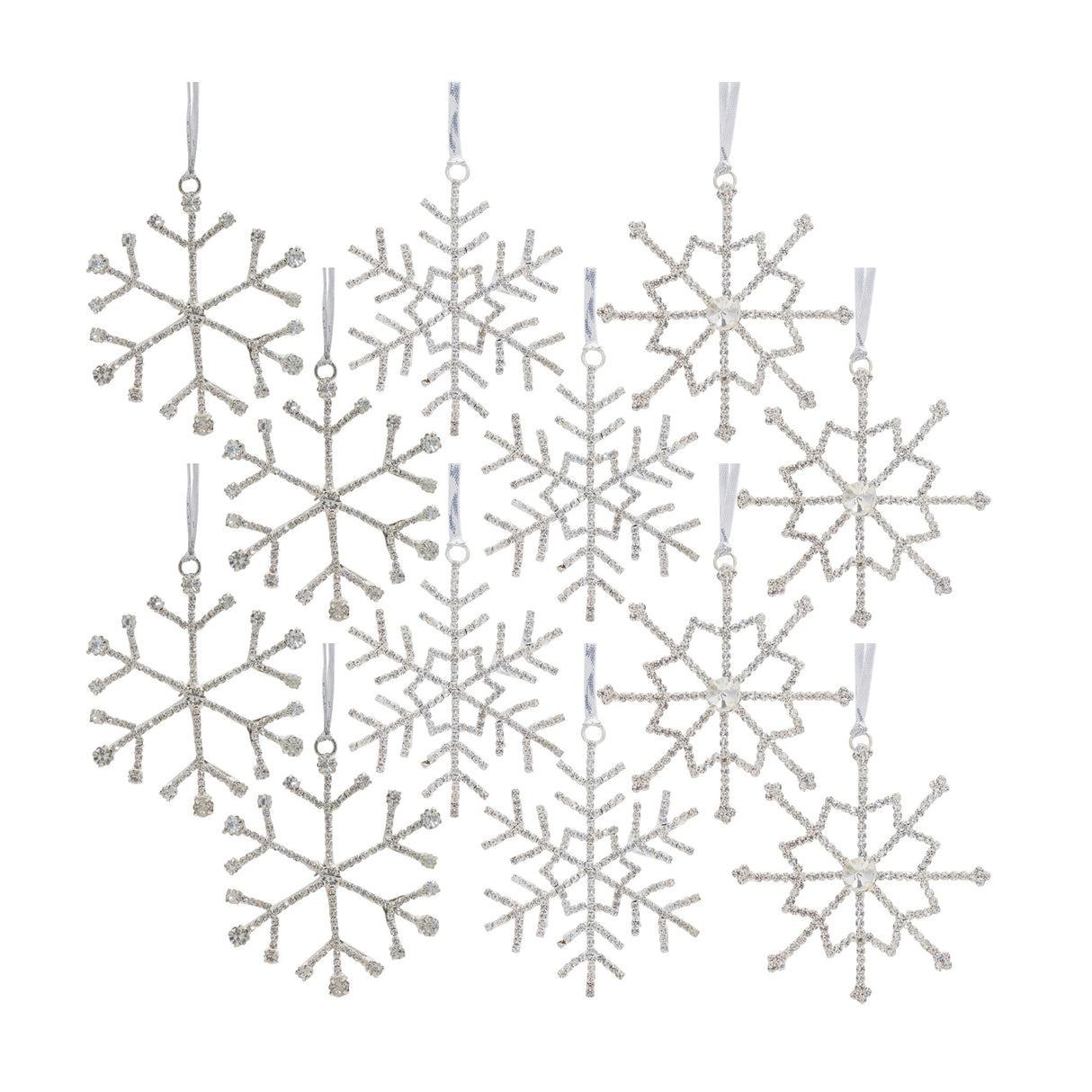 Jeweled-Metal-Snowflake-with-Ribbon-Hanger-(Set-of-12)-Christmas-Ornaments