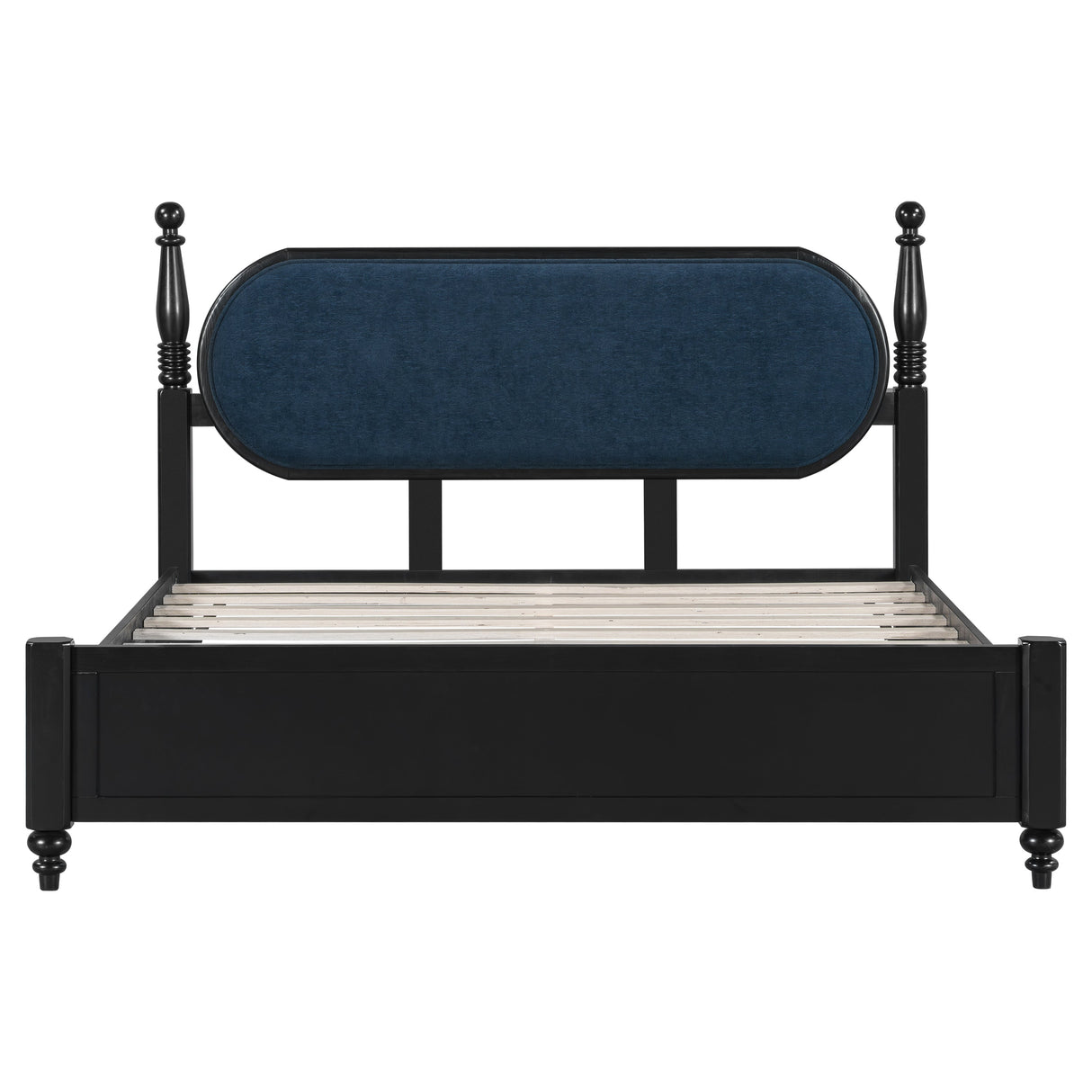 Queen Bed Frame, Solid Wood Platform with Slats