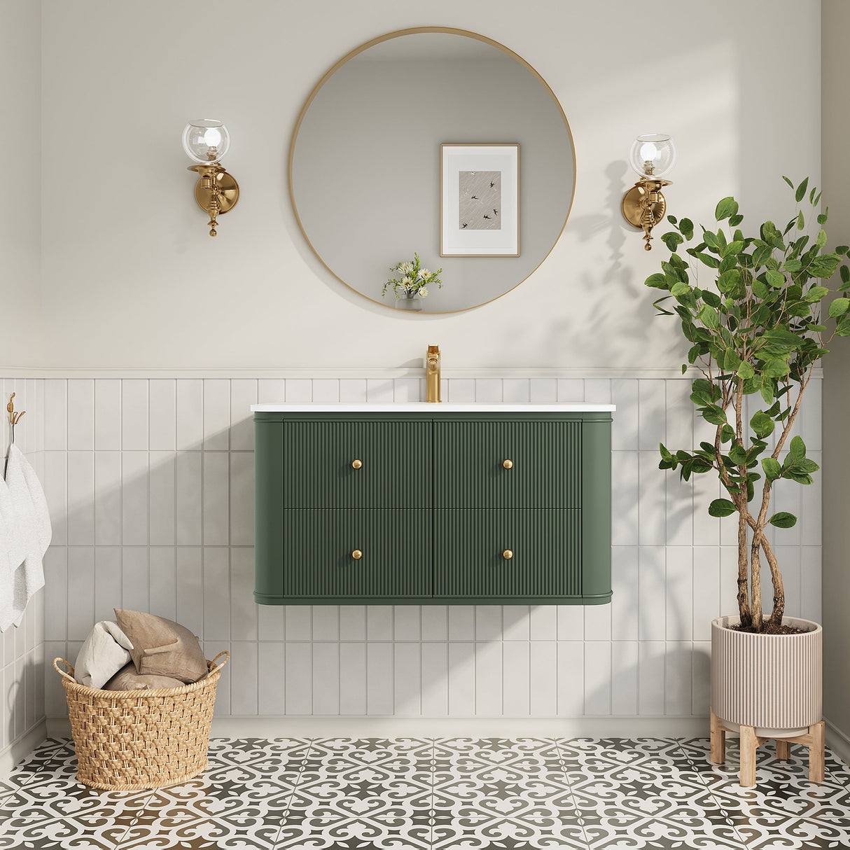 36" Wall Mounted & Floating Single Vanity