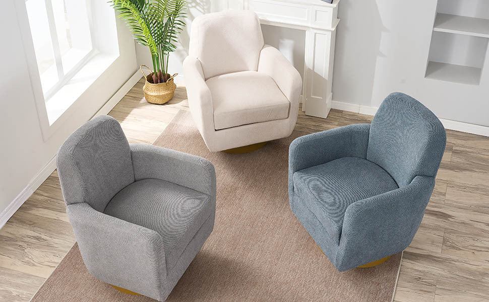 360 Degree Rotation Armchair Cotton Linen
