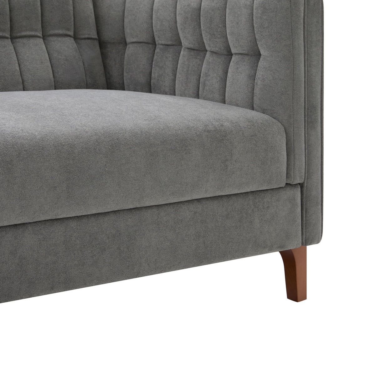 Modern 3 Seater Sofa, Upholstered Couch With Curved Armrests