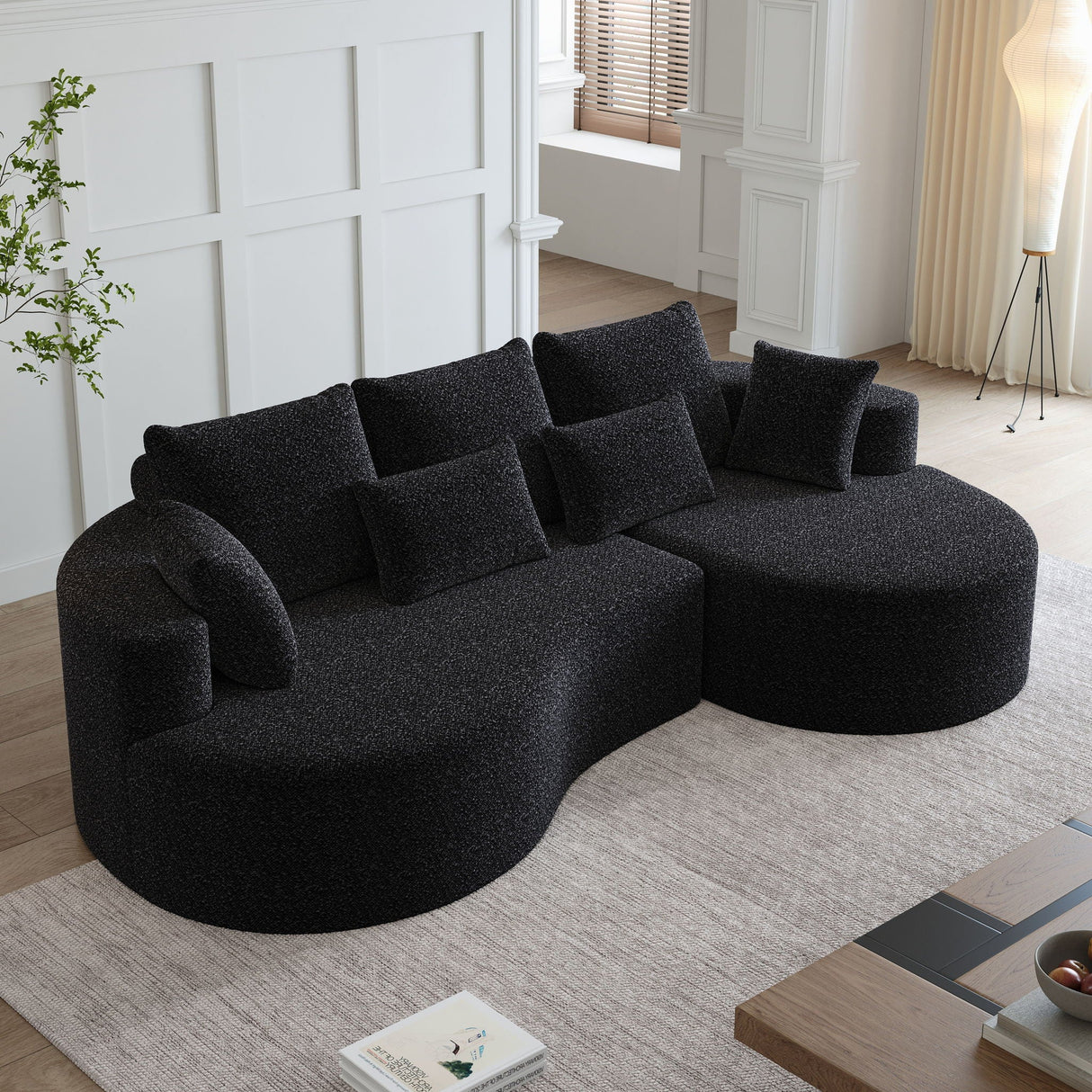 Curved Oversized Sectional Sofa With Extra Deep Seat