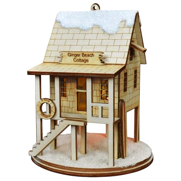 Ginger Beach Cottage Lighted Miniature House