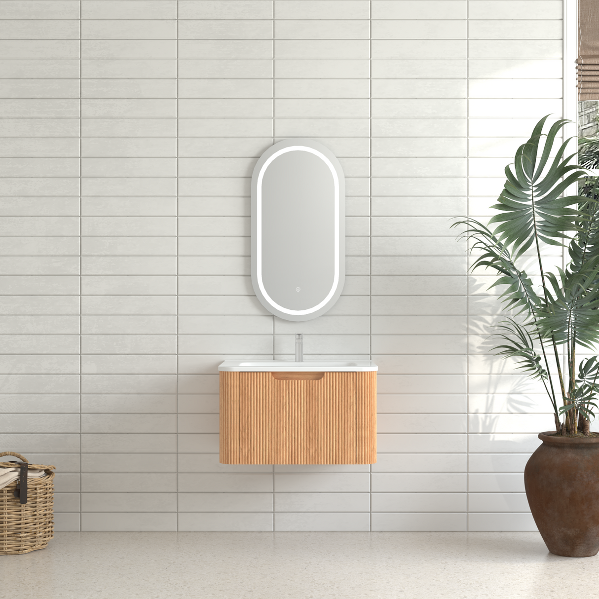24" Wall-Mounted Floating Bathroom Vanity