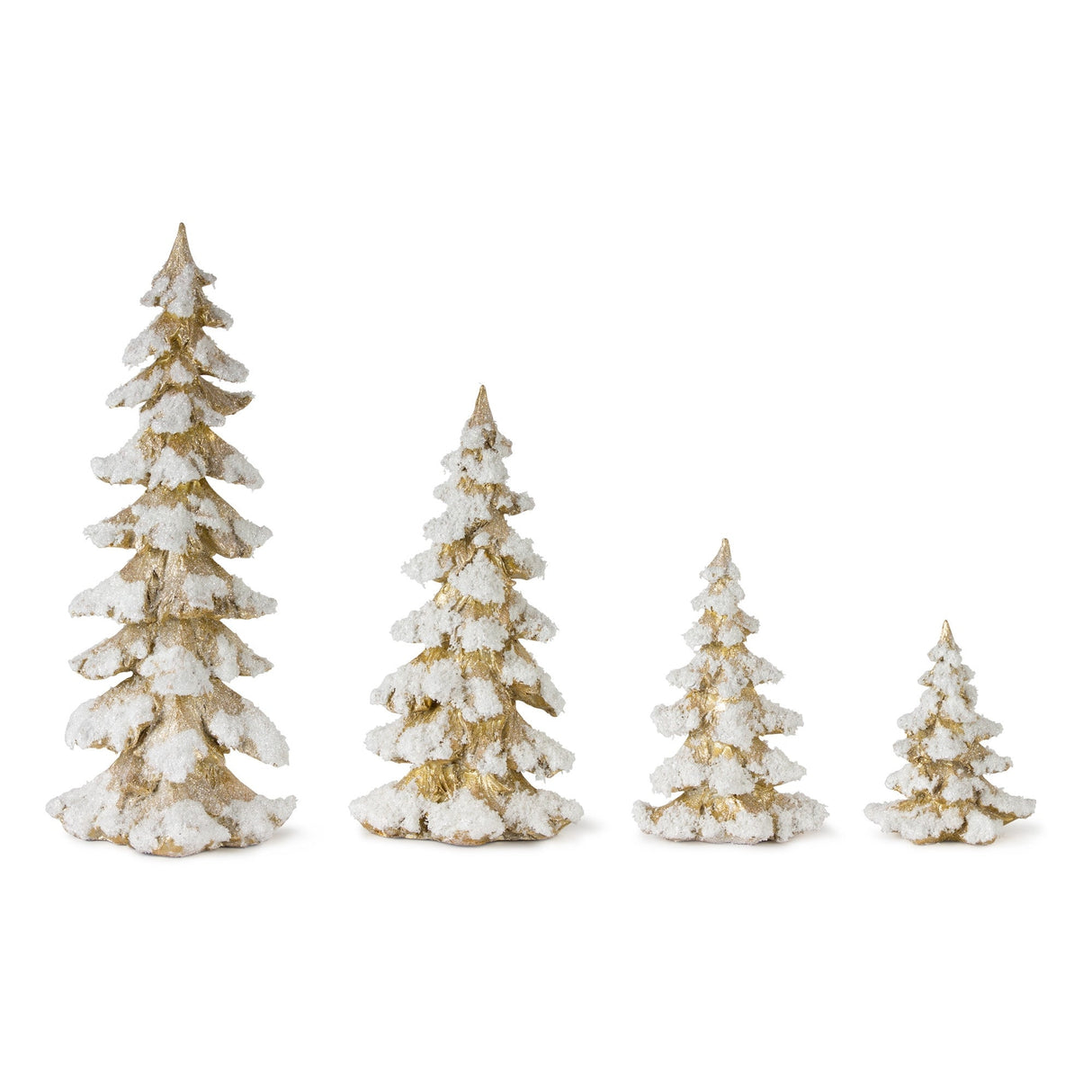 Gold-Flocked-Pine-Tree-Decor-(Set-of-4)-Christmas-Decor