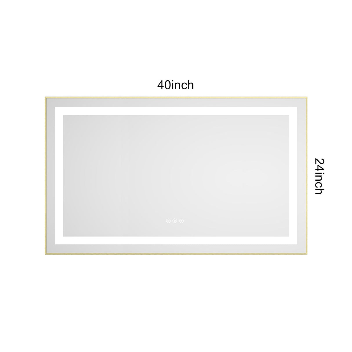 40 x 24 Inch LED Bathroom Mirror With Front And Backlight