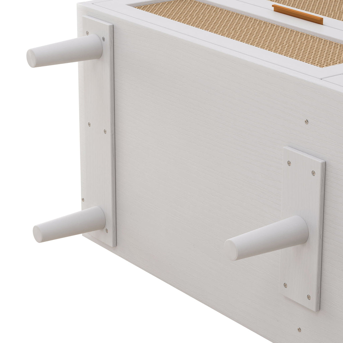 6 Drawer Storage Cabinet with Modern Rattan Drawers - Light Brown, Black, or White