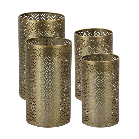 Ornamental-Punched-Metal-Candle-Holder-(Set-of-4)-Candle-Holders