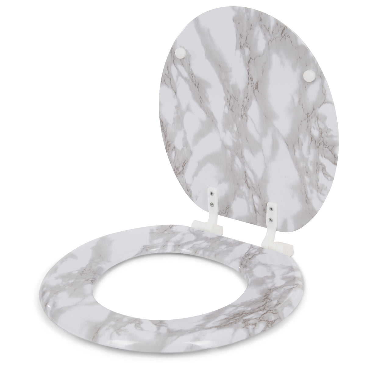 J&V Textiles Round Toilet Seat with Easy Clean & Change Hinge