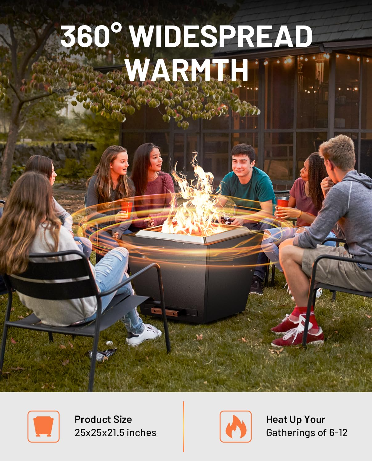 Cyberpit One Pro 25 Inch Smokeless Fire Pit Black