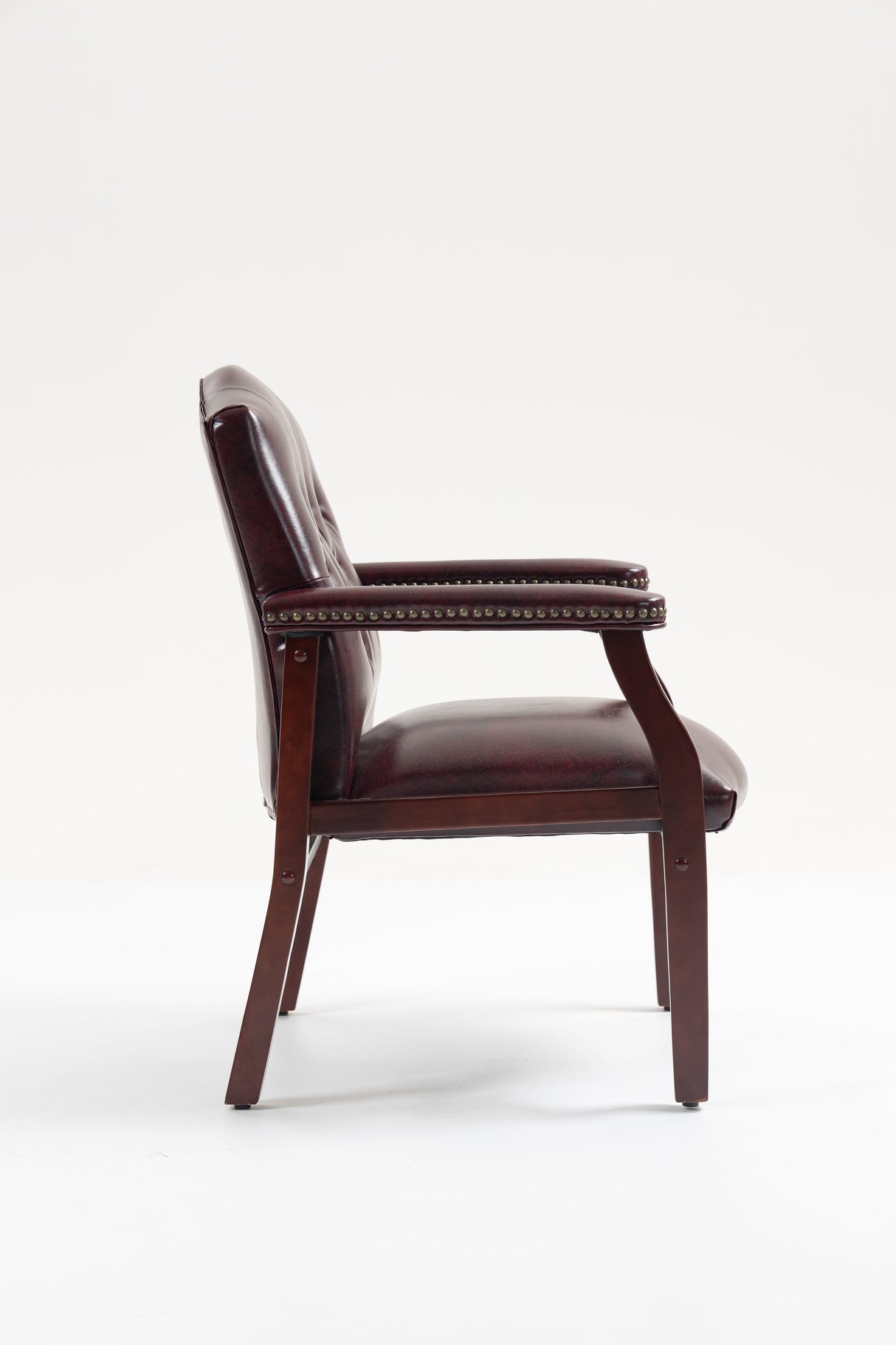 Burgundy Leather Reception Guest Chairs