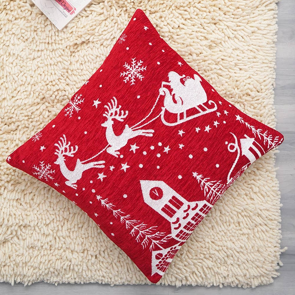 Santa's-Magic-Sleigh-Jacquard-Machine-Woven-Throw-Pillow-24X24'-Throw-Pillow
