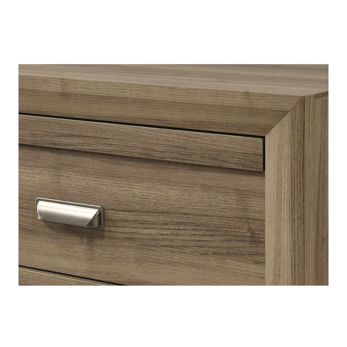 2 Drawer Nightstand With Pulls, Bedroom Furniture - Light Brown