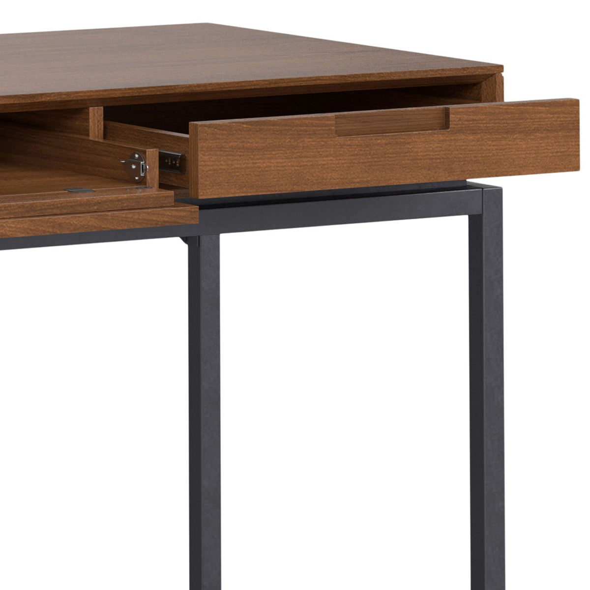 Mid Century Handcrafted Wide Writing Desk with Storage Drawers - Light Brown or Dark Brown