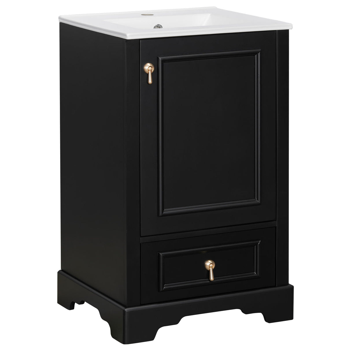 Bathroom Vanity With Sink, Soft Close Door, Adjustable U-Shaped Shelf