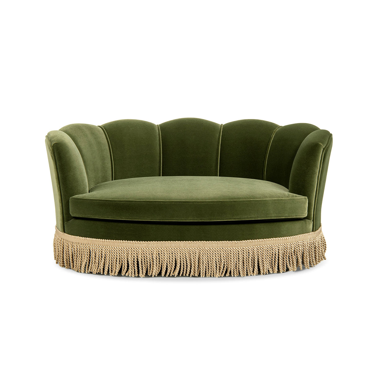 Clara 34.5" Scalloped Pet Sofa Bed - Medium, Olive