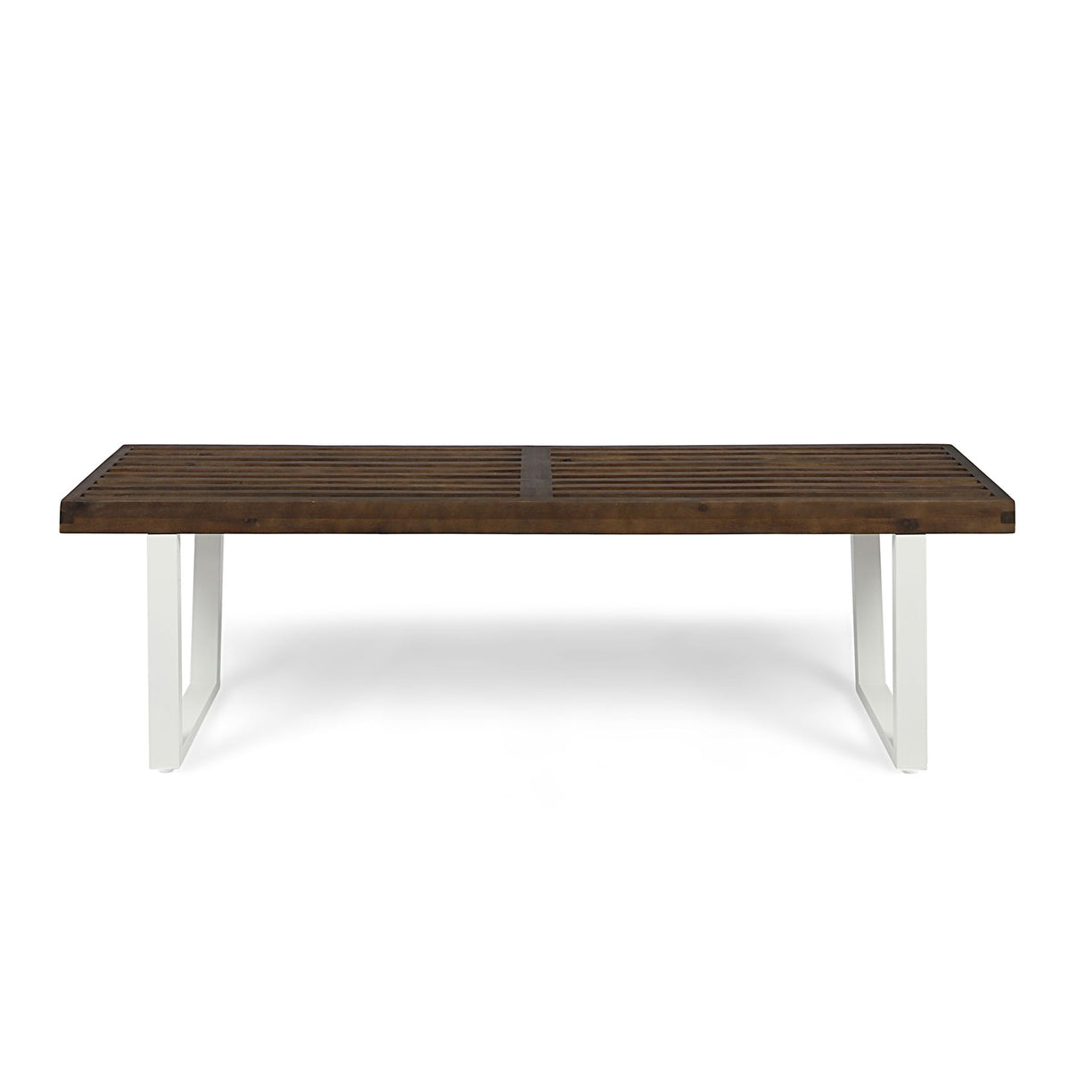Intrinsic Outdoor Dining Bench with Slat Top - Acacia Wood & Iron