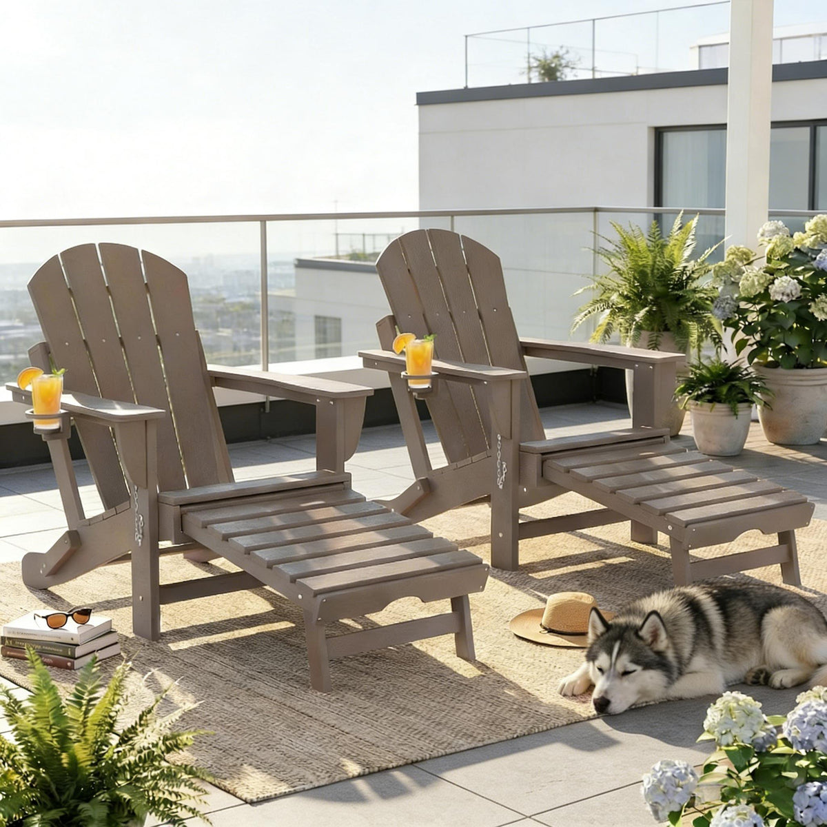 Stylish Folding Fire Pit Chair Set of 2