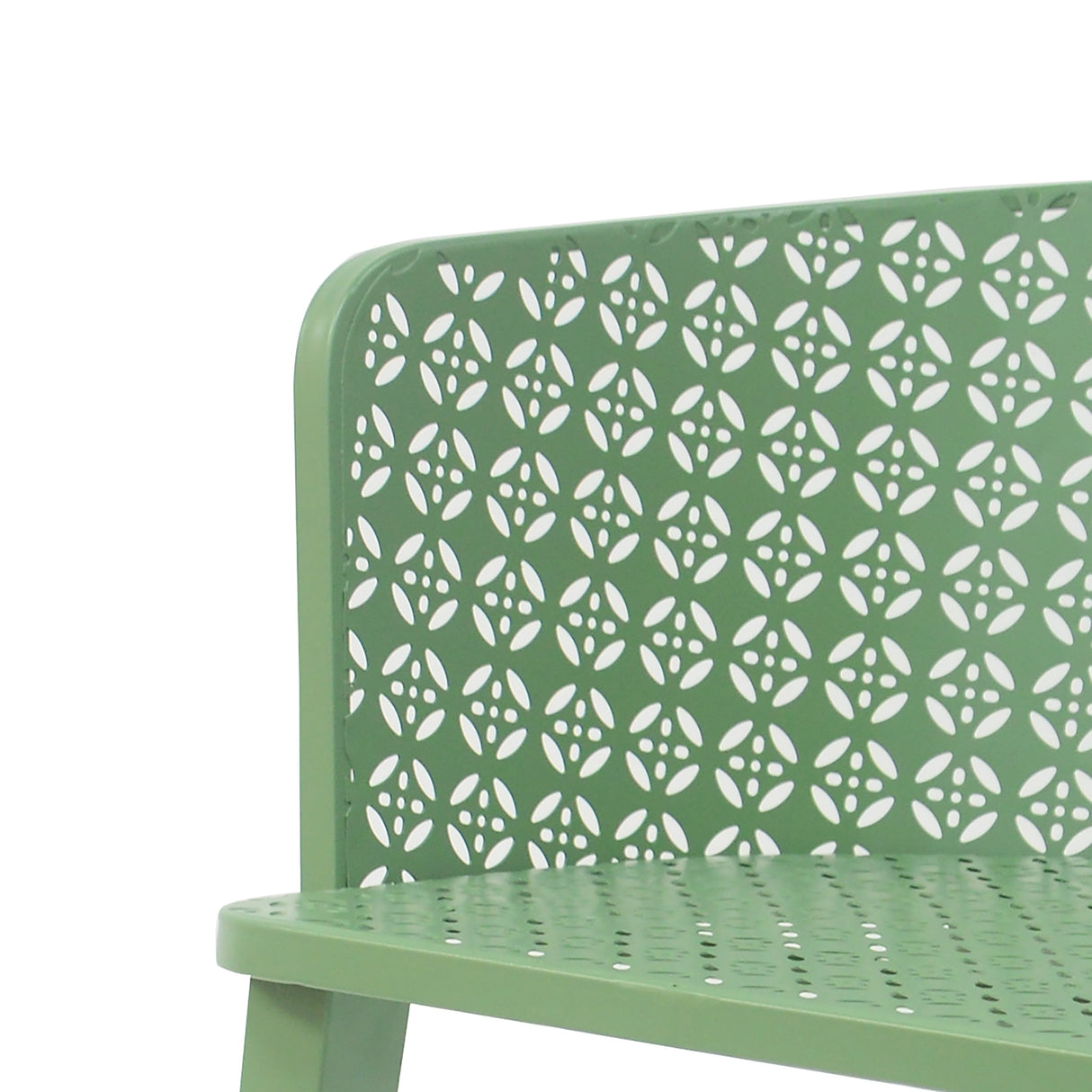 Milan Outdoor Dining Chair Set of 2 in Green Iron with Modern Design