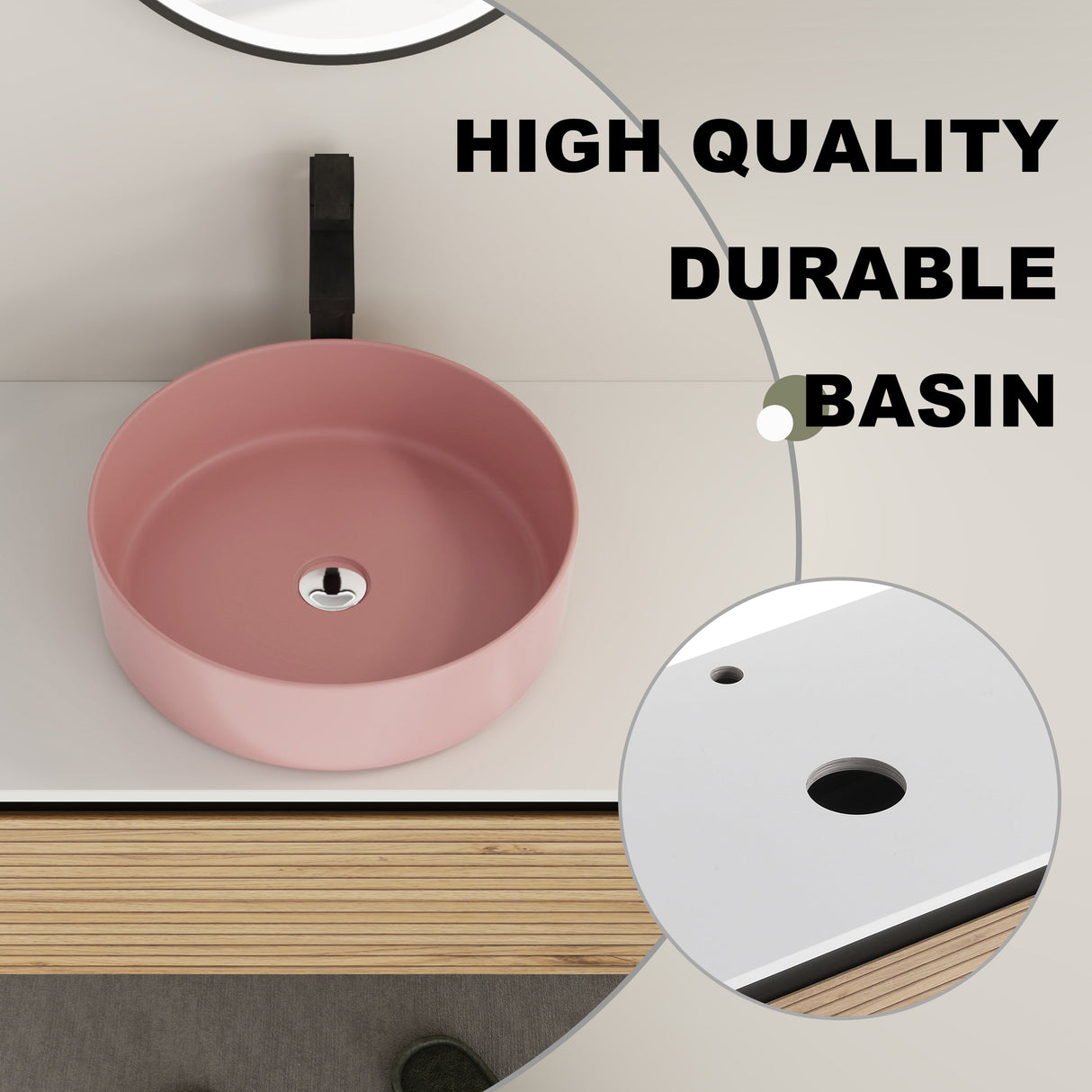 30" Wall-Mounted Bathroom Vanity with Art Ceramic Sink