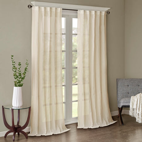 Solid crushed curtain panel pair(2 pcs window panels)