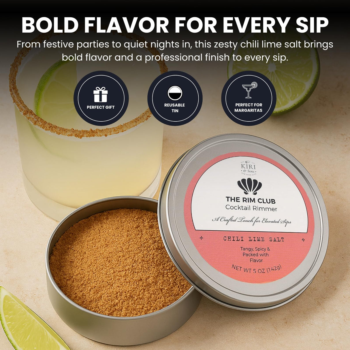 Cocktail Rimmer Salt | Tequila Shots | Spicy Drink Garnish | 5oz