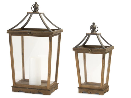 Natural-Wooden-Lantern-with-Open-Top-(Set-of-2)-Outdoor-Lighting