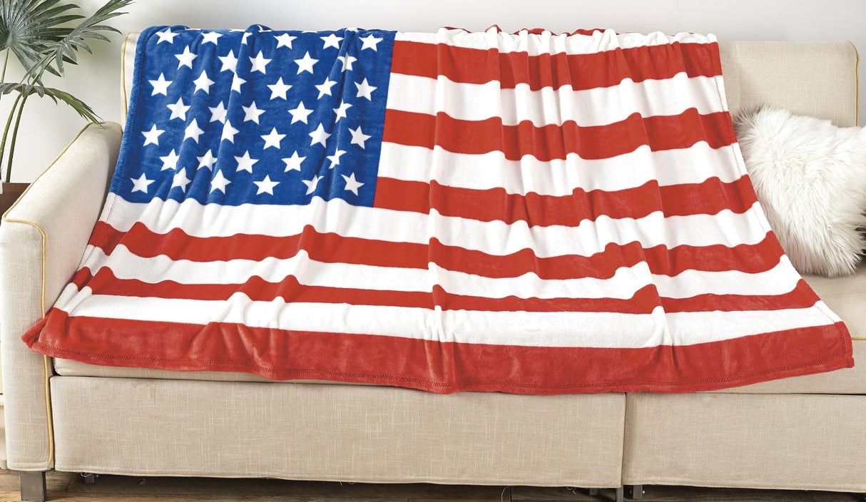 FAITH, HOPE, LOVE HOME DECOR American Flag Oversized 50" x 70" Throw Blanket