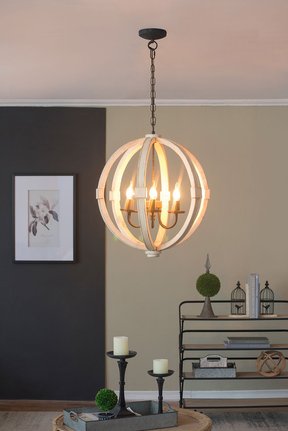Chandelier Hanging Light Fixture with Adjustable Chain for Kitchen