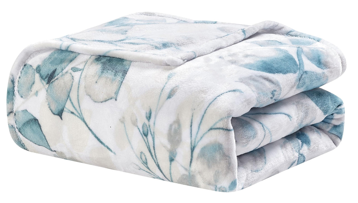 Faith, Hope, Love Home Décor Dempsey Plush Blanket - Soft And Cozy Blue Blanket