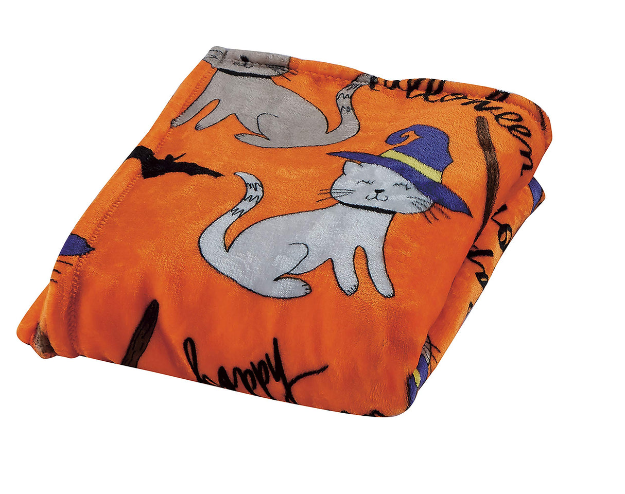 Decor&More Happy Halloween Microplush Throw Blanket (50" x 60")