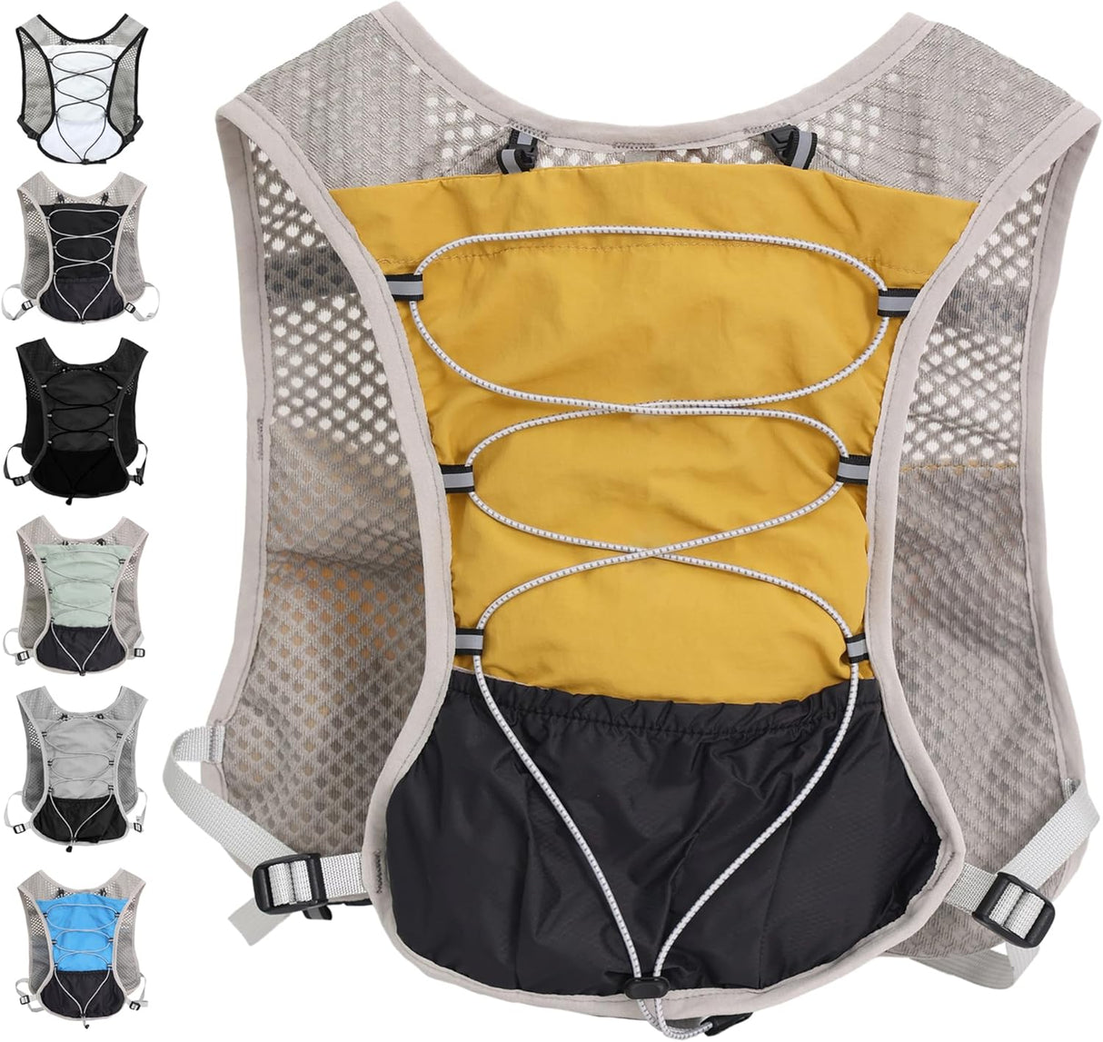 Ultra Lightweight Running Hydration Vest 2L Bladder 6 Pocket Pack 103g