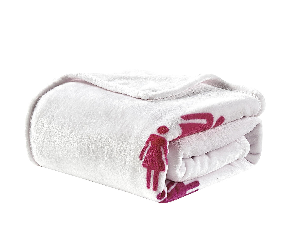 Faith, Hope, Love Home Decor Together We Rise Breast Cancer Awareness Heart Throw Blanket - Together We Rise