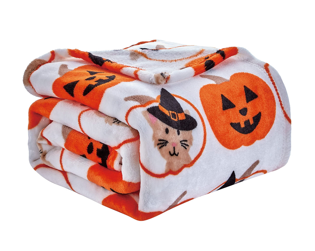 Decor&More Happy Halloween Microplush Throw Blanket (50" x 60")
