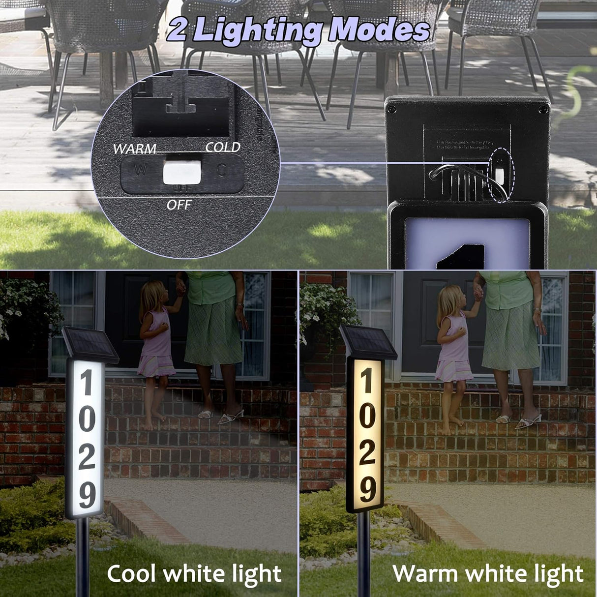 Solar Lighted House Address Sign – LED Illuminated Outdoor Plaque with Ground Stake for Yard, Garden & Home