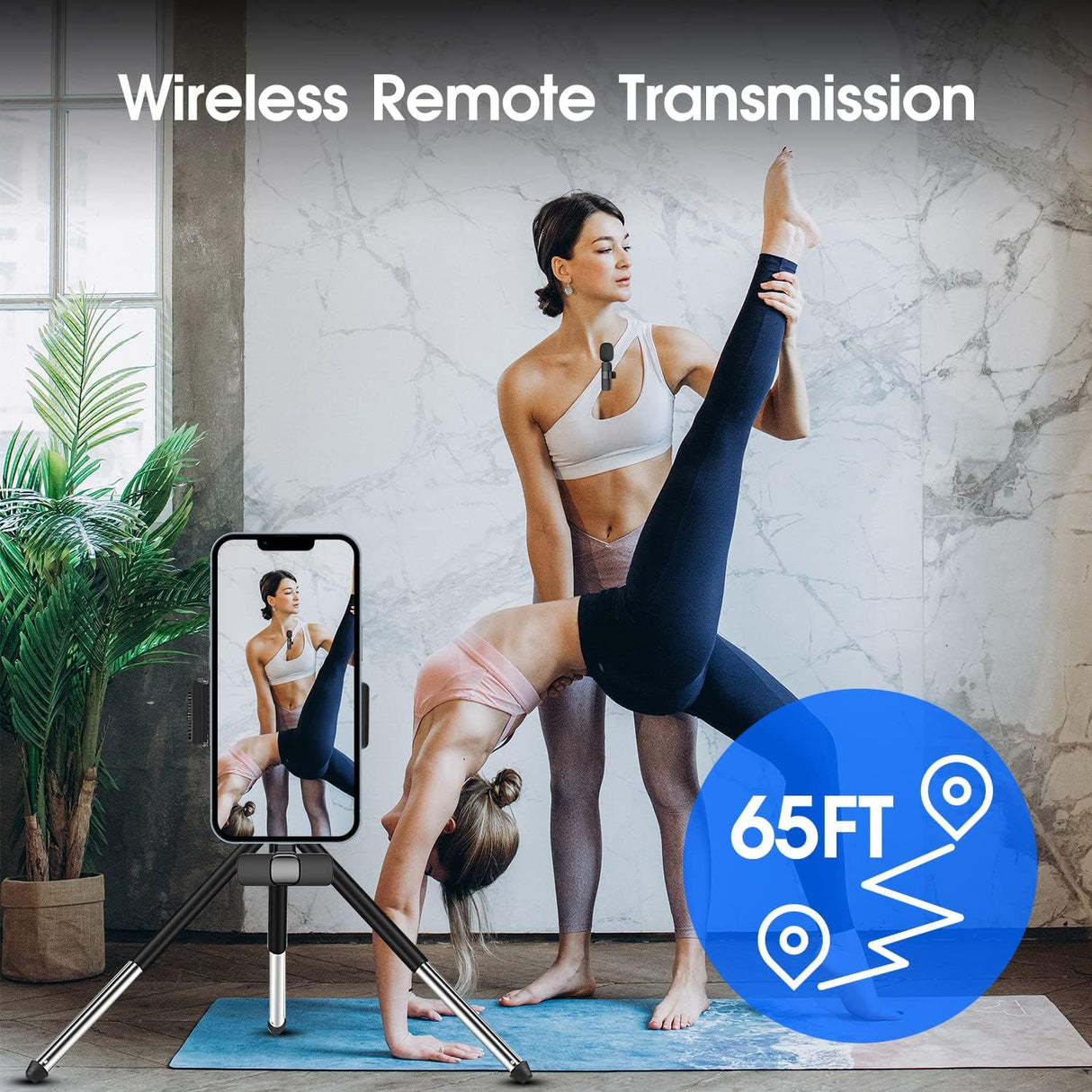 Wireless Lavalier Microphone for iPhone iPad Dual Clip On Mic 2 Pack Lightning