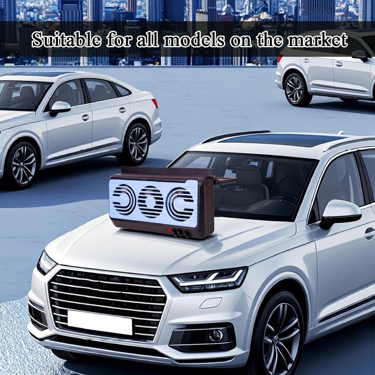 Solar Car Window Fan Dual Duct Air Vent 5W Panel