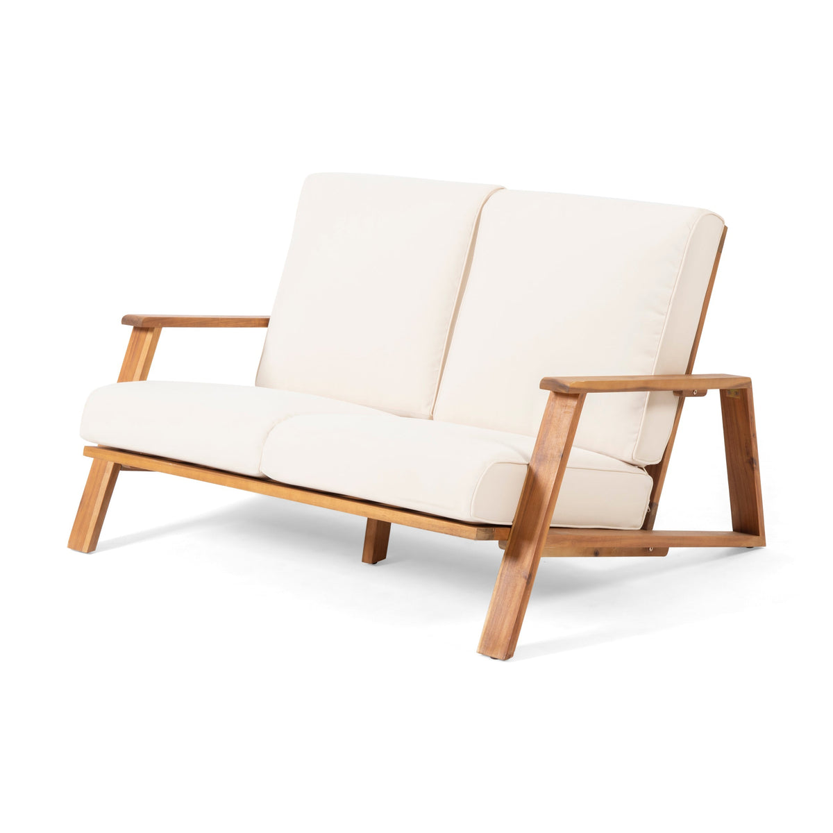 Paloma Loveseat and Coffee Table with Weather-Resistant Cushions - Acacia Wood