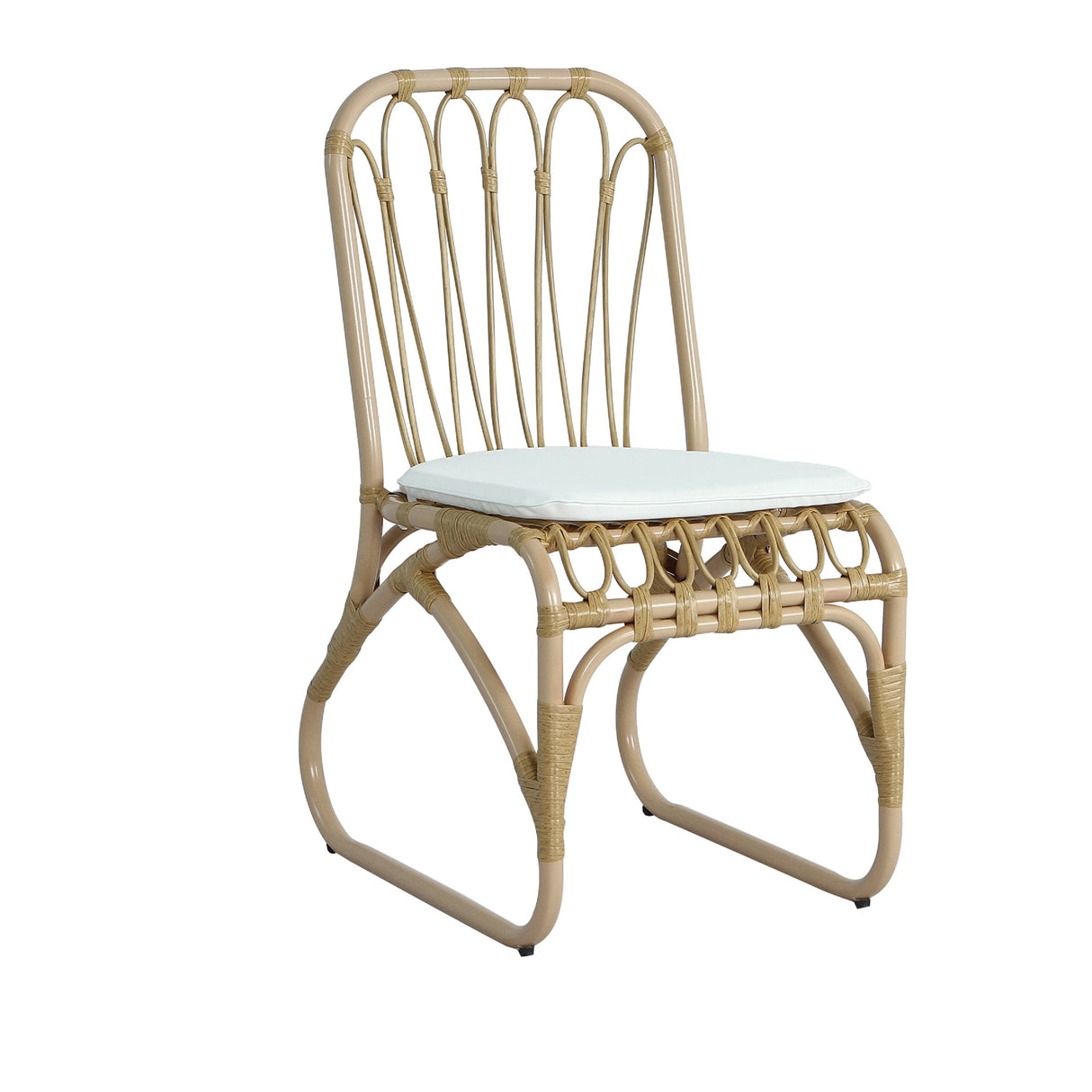 5 PCS Outdoor Dining Set for 4 with Acacia Wood Top & Rattan Chairs