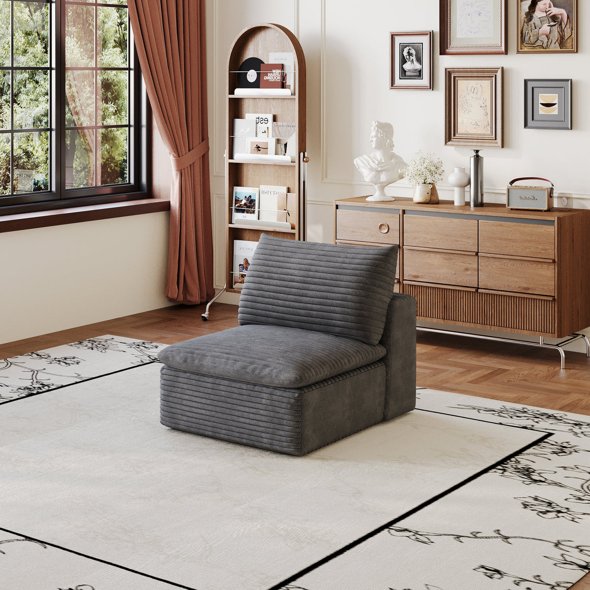 1 Middle Seat Sofa - Dark Fabric