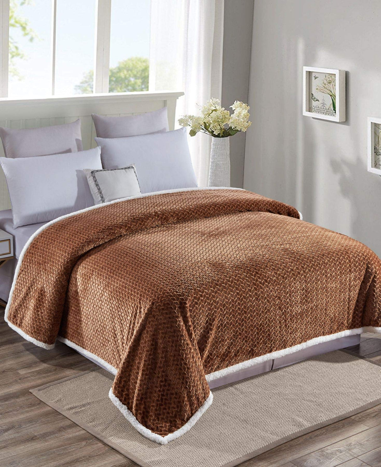 Faith, Hope, Love Home Décor Home Essentials Braided Sherpa Blanket
