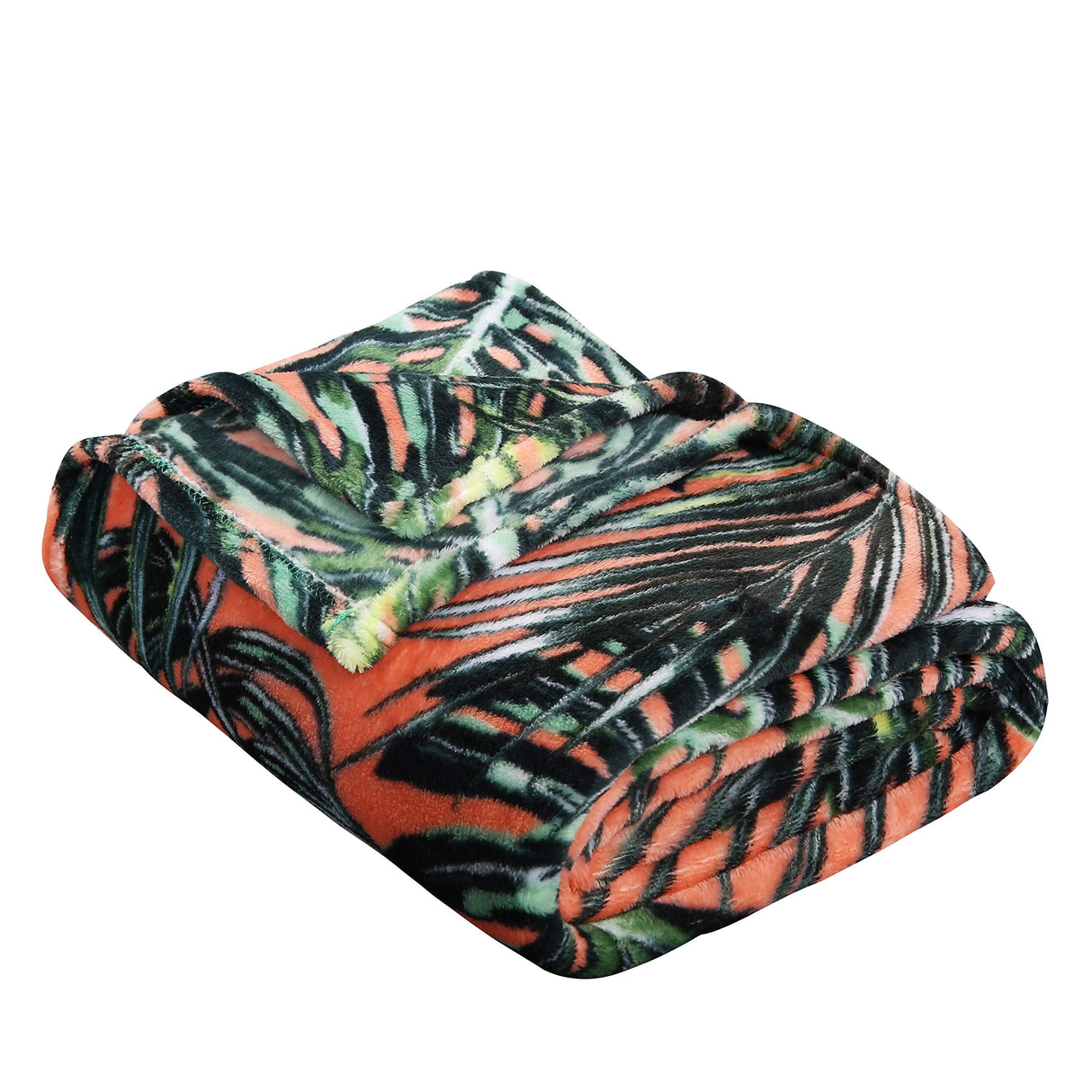 Summertime Whimsy Plush Fleece Throw Blanket (50" x 60") - Palm Paradise Giant Leaf Blanket