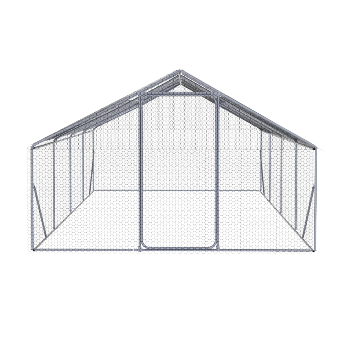 Outdoor Chicken Coop Large Space With Safety Features - Silver Gray
