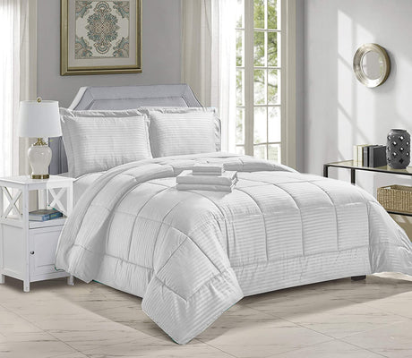 Home-essentials--8-piece-embossed-stripe-bed-in-a-bag-Bed-Sheets